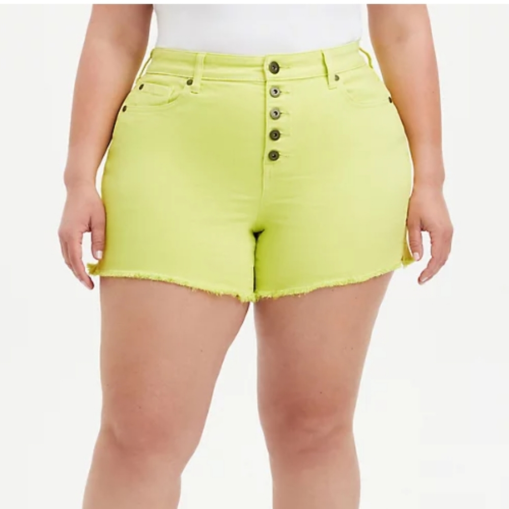 Torrid High Rise Midi Short Sunny Lime NWT size 16